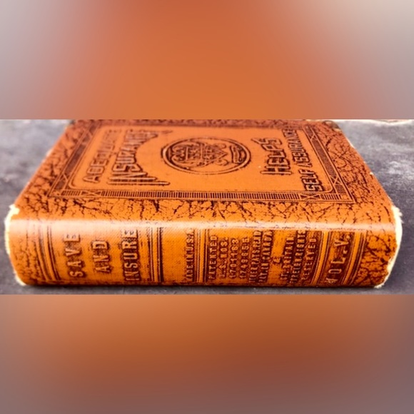 Vintage 1920s Zell ADEQUATE INSURANCE HELPS Self Assurance Thrift Book Coin Bank - Picture 9 of 9